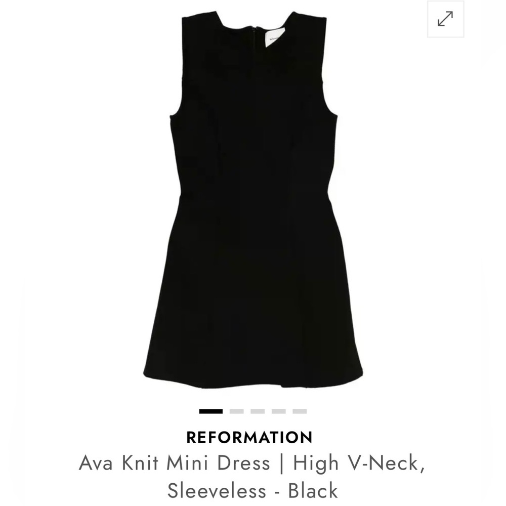 REFORMATION 
Ava Knit Mini Dress | High V-Neck, Sleeveless size m